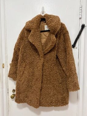 Abercrombie & Fitch Camel Teddy Faux-Shearling Coat
